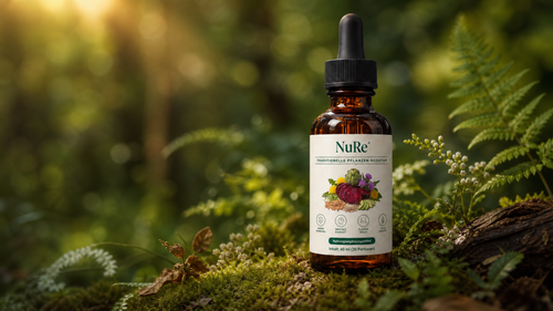 NuRe Flasche mit traditioneller Pflanzen-Rezeptur